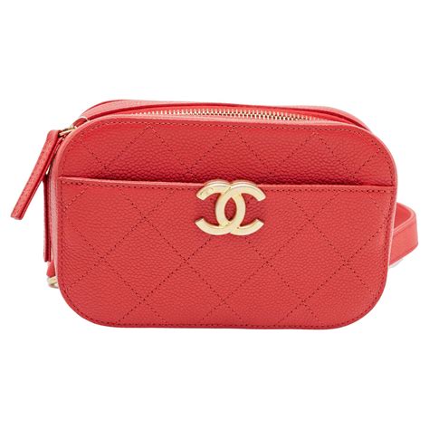 chanel red quilted caviar leather chic affinity belt bag|Chanel Waist Bags .